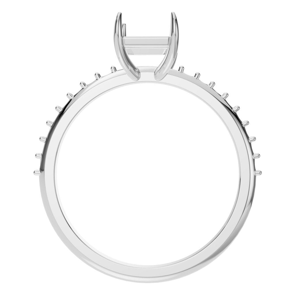 RI-6740 White Gold Ring UNSET - Top View
