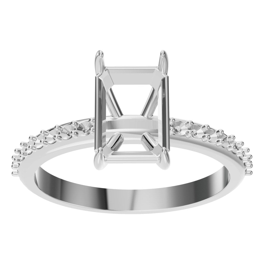 RI-6740 White Gold Ring UNSET - Front View