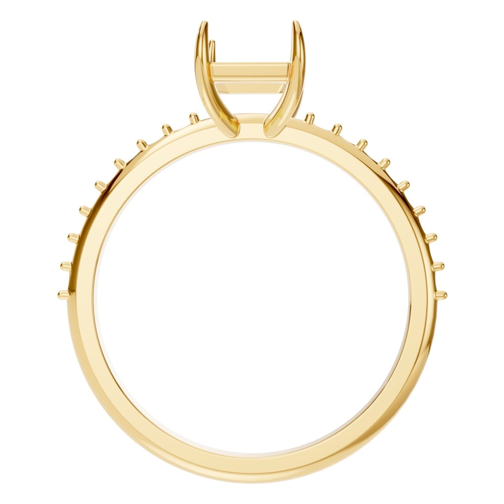 RI-6740 Yellow Gold Ring UNSET - Top View