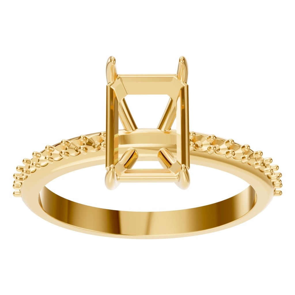 RI-6740 Yellow Gold Ring UNSET - Front View