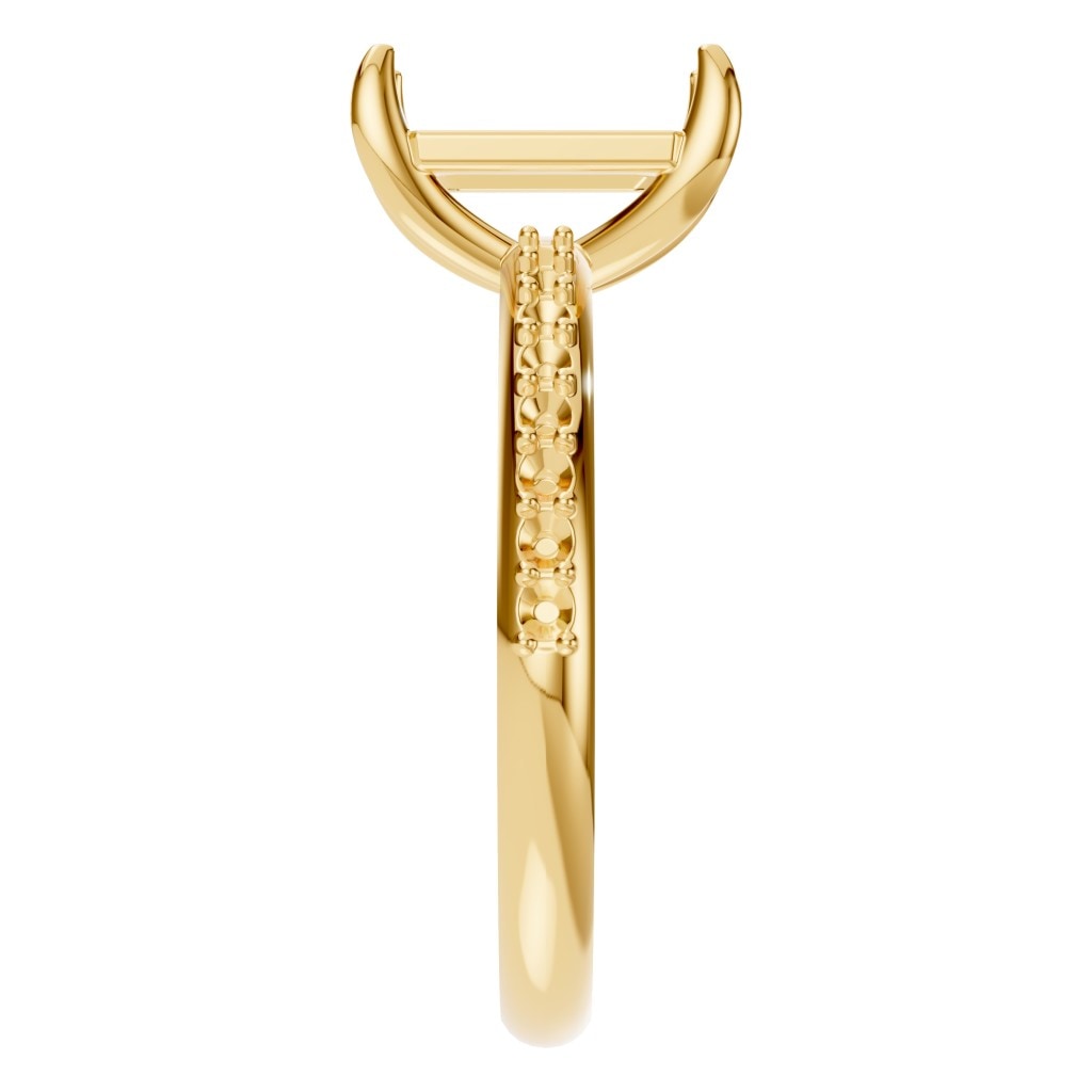 RI-6740 Yellow Gold Ring UNSET - Side View