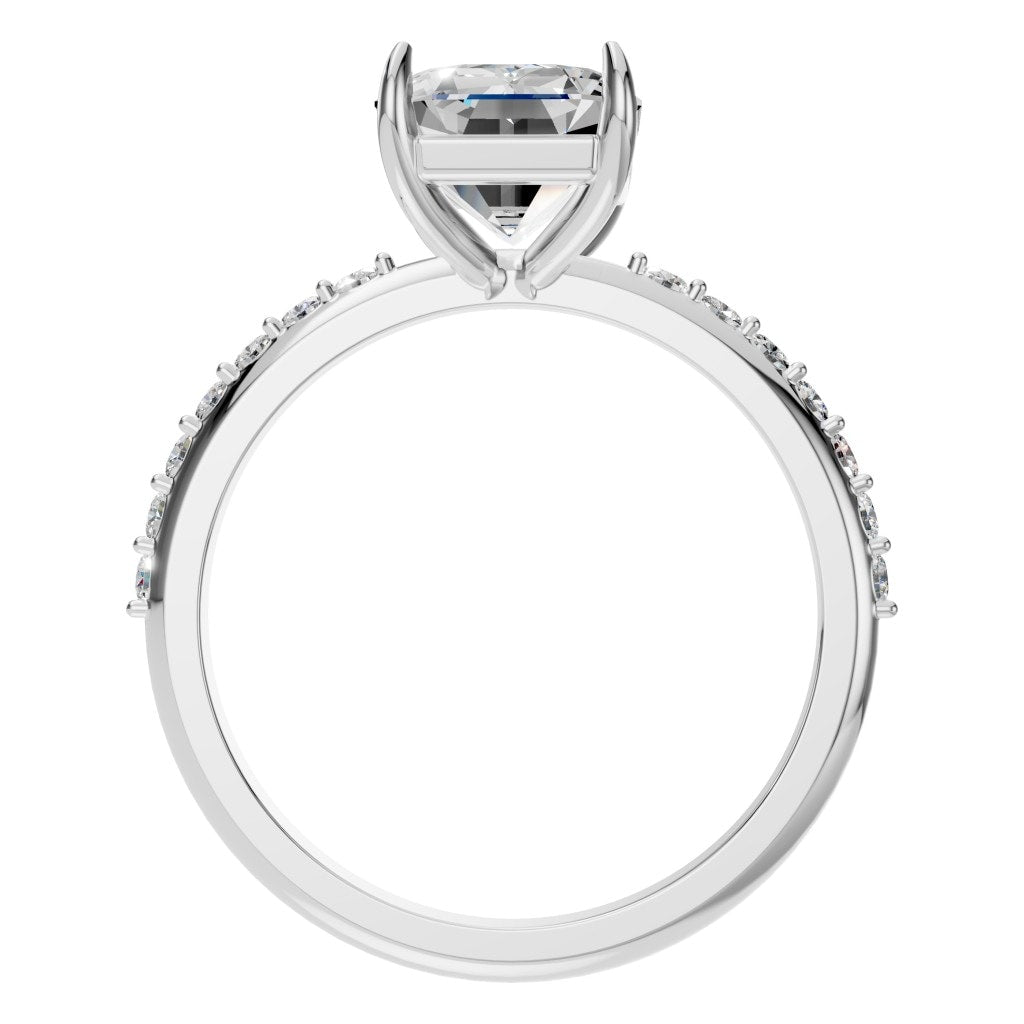 RI-6740 White Gold Ring SET - Top View