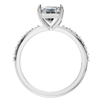 RI-6740 White Gold Ring SET - Top View