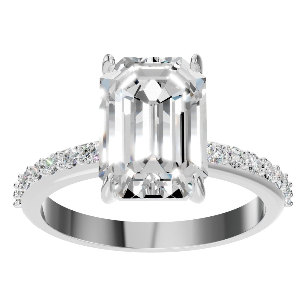 RI-6740 White Gold Ring SET - Front View