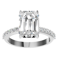 RI-6740 White Gold Ring SET - Front View