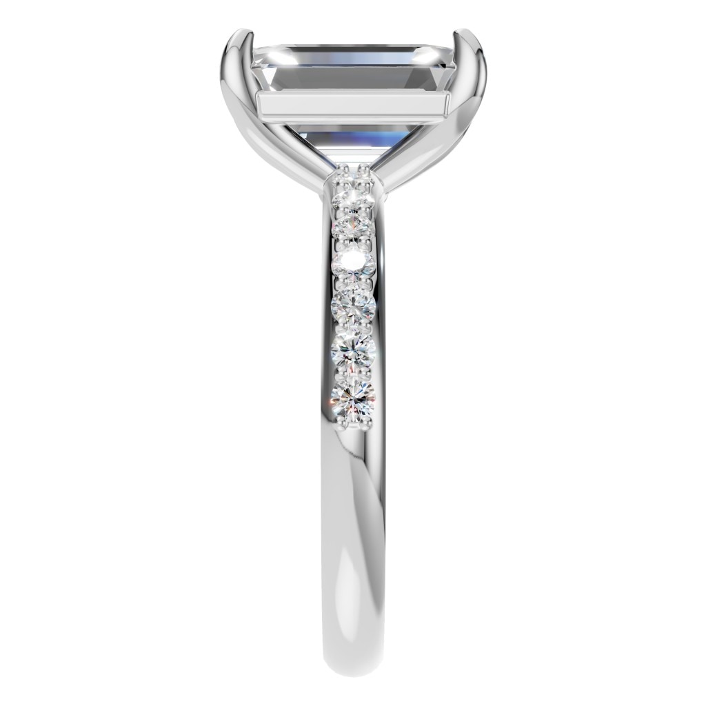 RI-6740 White Gold Ring SET - Side View