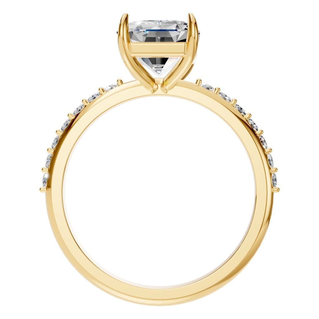 RI-6740 Yellow Gold Ring SET - Top View