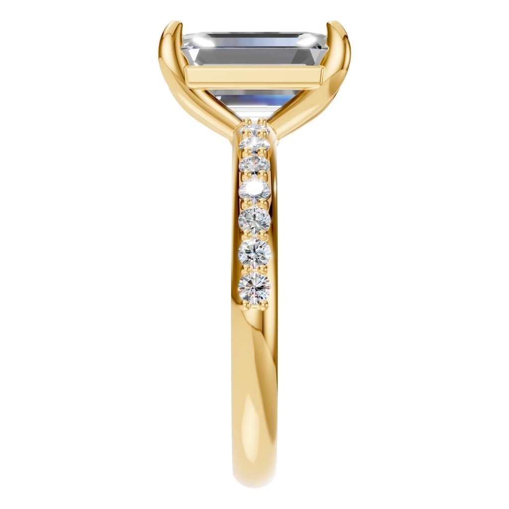 RI-6740 Yellow Gold Ring SET - Side View