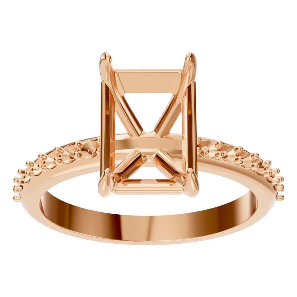 RI-6740 Rose Gold Ring UNSET - Front View