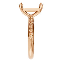 RI-6740 Rose Gold Ring UNSET - Side View