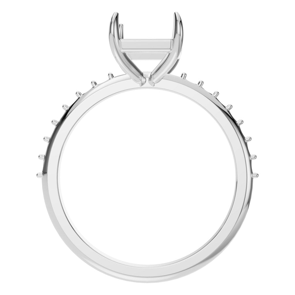 RI-6740 White Gold Ring UNSET - Top View