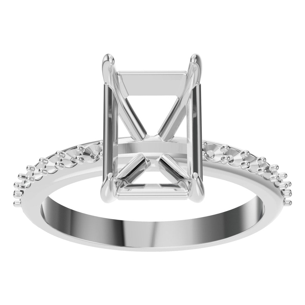 RI-6740 White Gold Ring UNSET - Front View