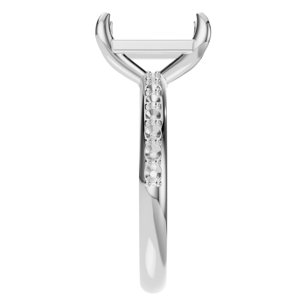 RI-6740 White Gold Ring UNSET - Side View