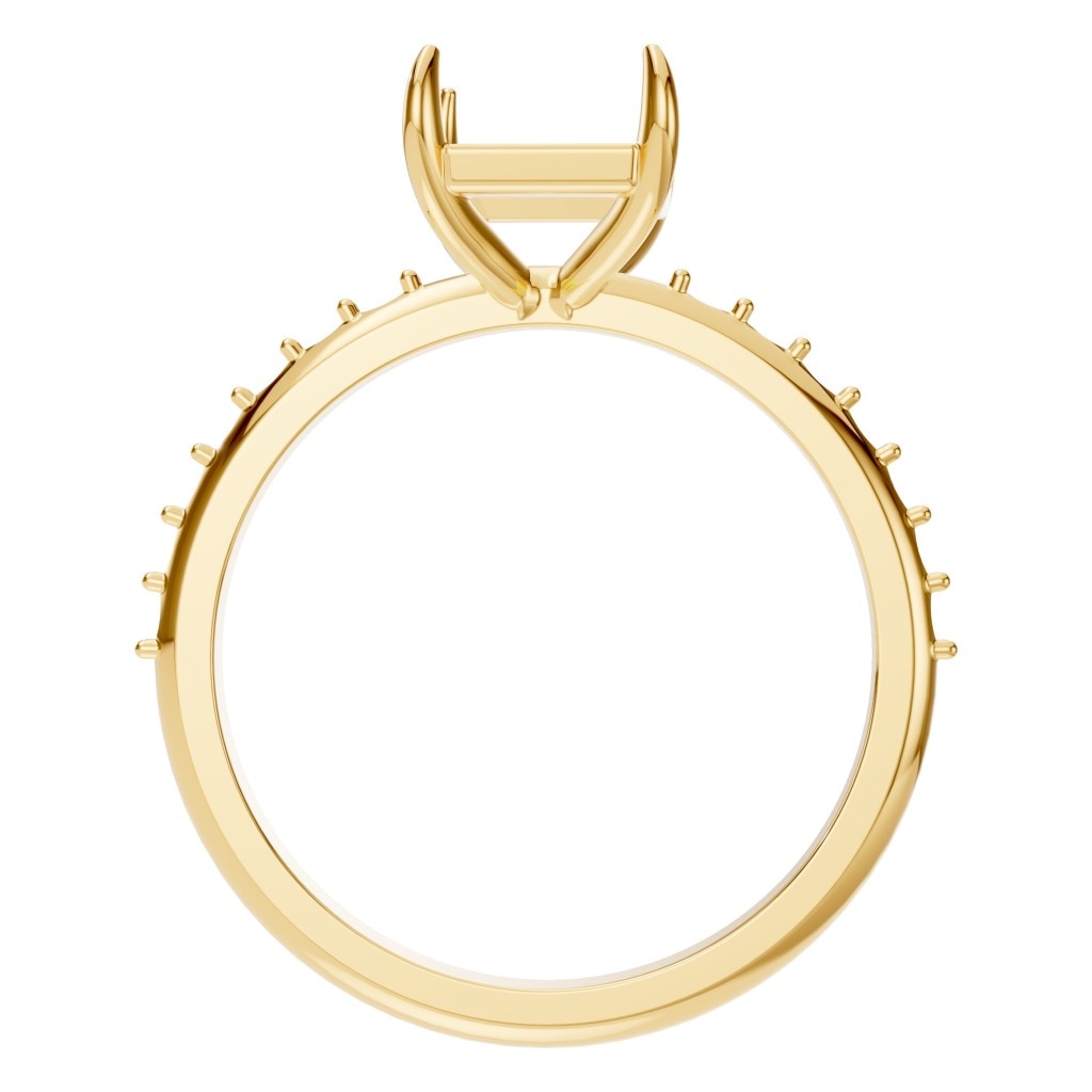 RI-6740 Yellow Gold Ring UNSET - Top View