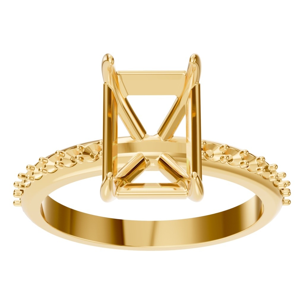 RI-6740 Yellow Gold Ring UNSET - Front View
