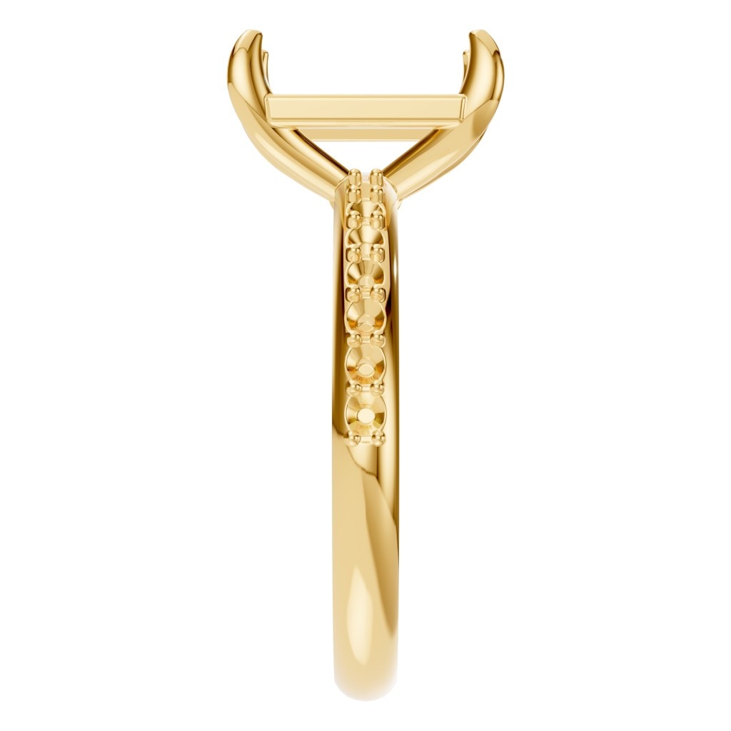 RI-6740 Yellow Gold Ring UNSET - Side View