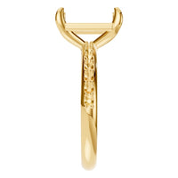 RI-6740 Yellow Gold Ring UNSET - Side View