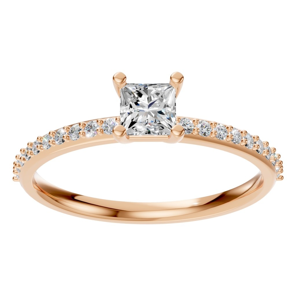 RI-6740 Rose Gold Ring SET - Front View