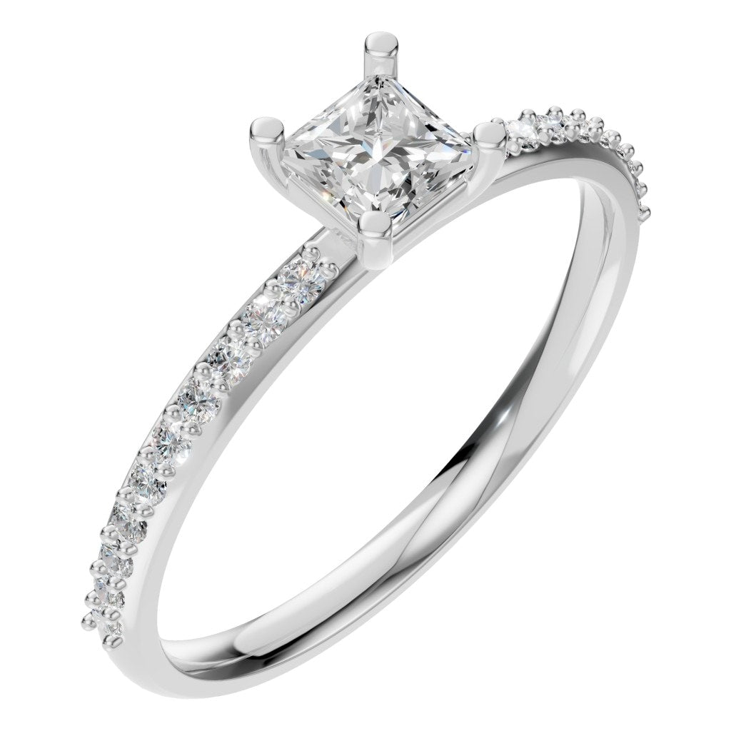 RI-6740 White Gold Ring SET - Main View