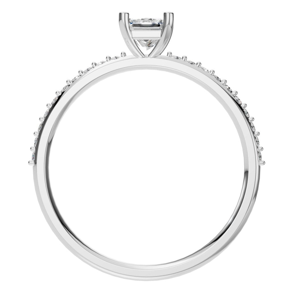 RI-6740 White Gold Ring SET - Top View
