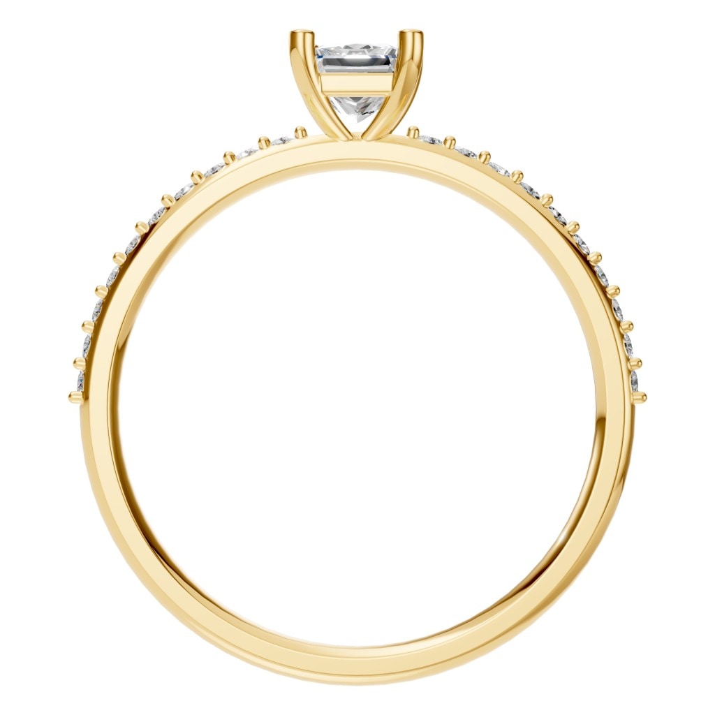 RI-6740 Yellow Gold Ring SET - Top View