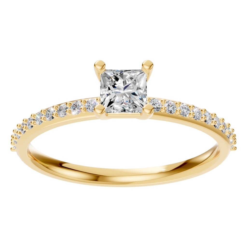 RI-6740 Yellow Gold Ring SET - Front View