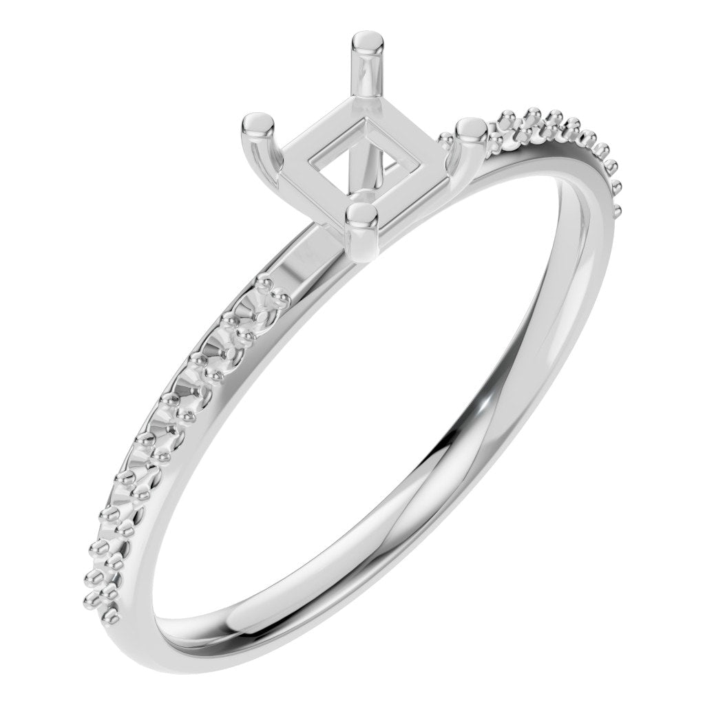 RI-6740 White Gold Ring UNSET - Main View
