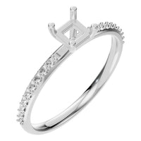 RI-6740 White Gold Ring UNSET - Main View