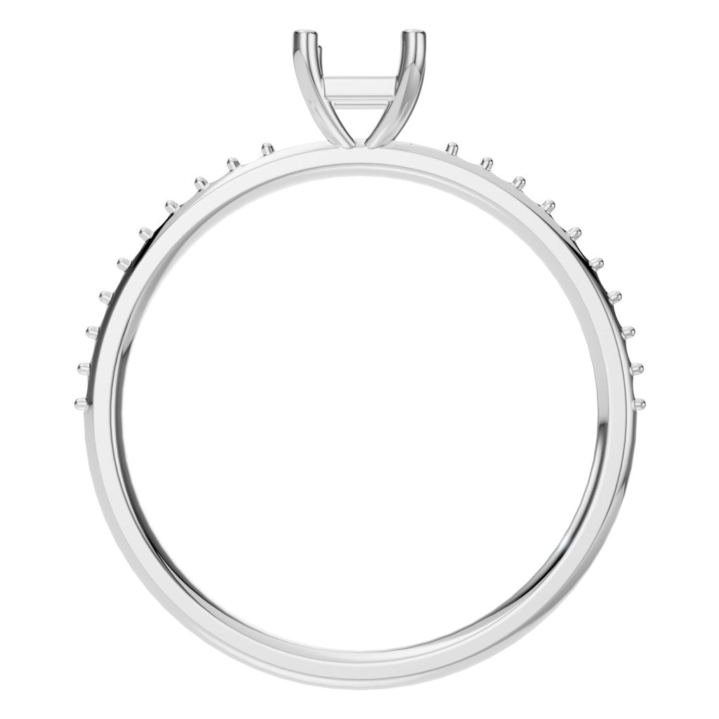 RI-6740 White Gold Ring UNSET - Top View