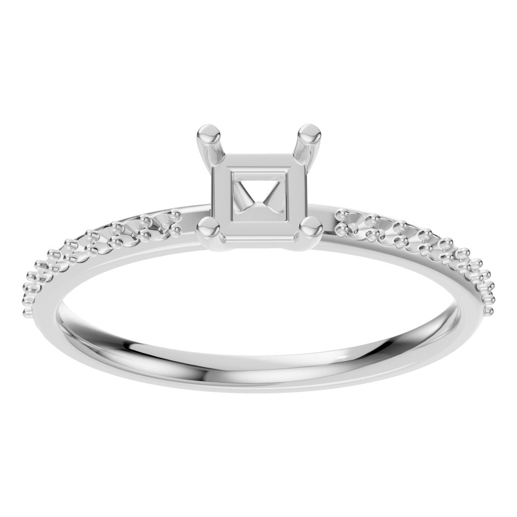 RI-6740 White Gold Ring UNSET - Front View