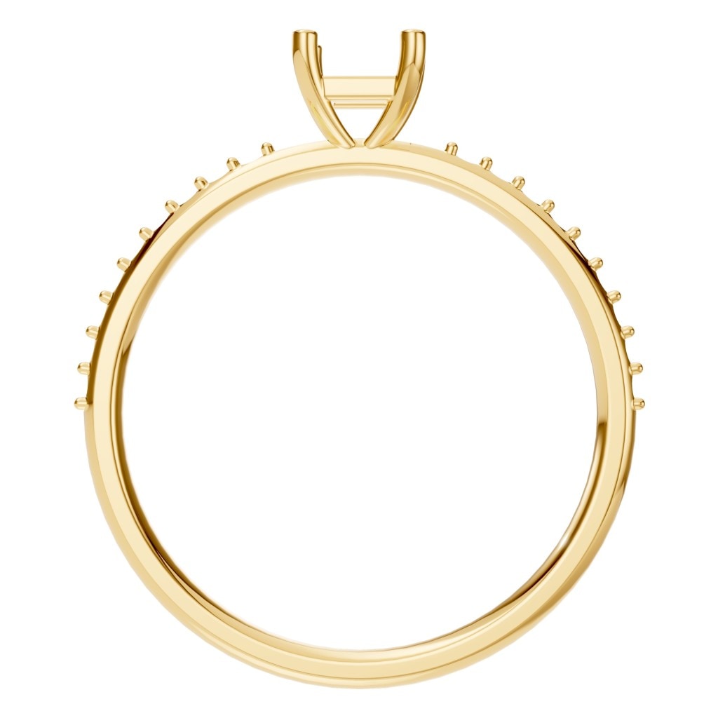 RI-6740 Yellow Gold Ring UNSET - Top View