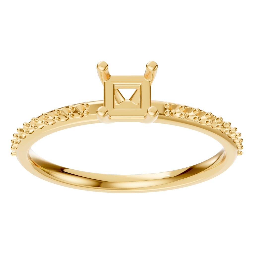 RI-6740 Yellow Gold Ring UNSET - Front View