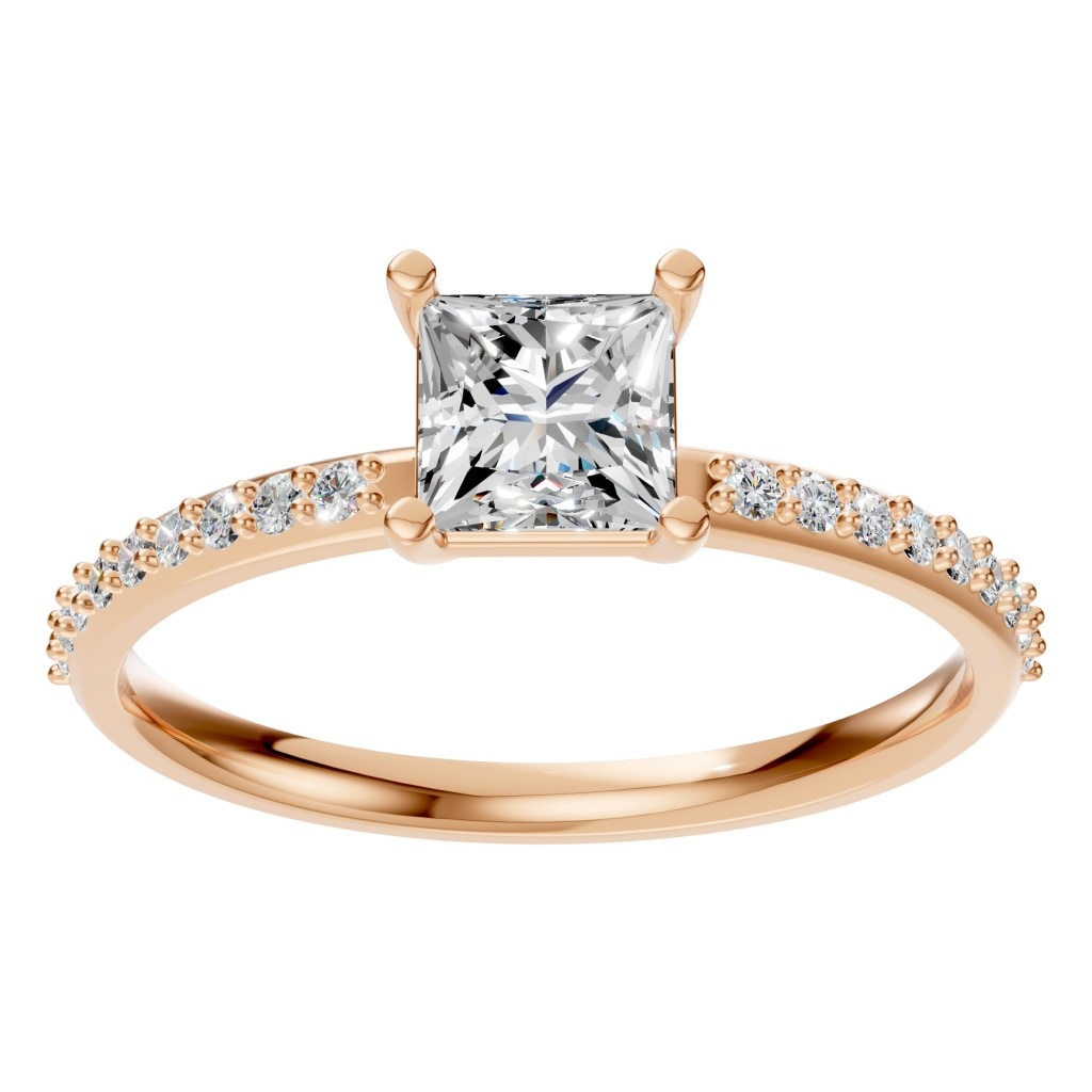 RI-6740 Rose Gold Ring SET - Front View