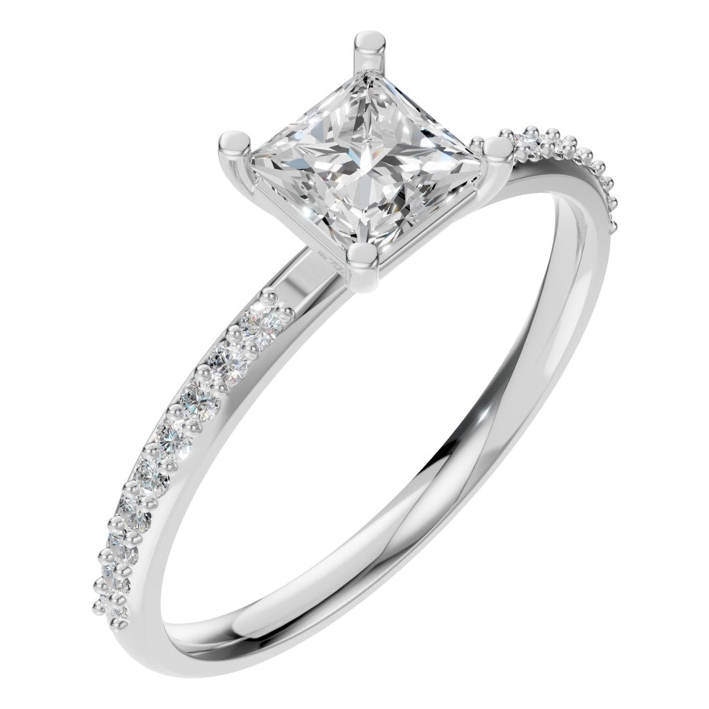 RI-6740 White Gold Ring SET - Main View