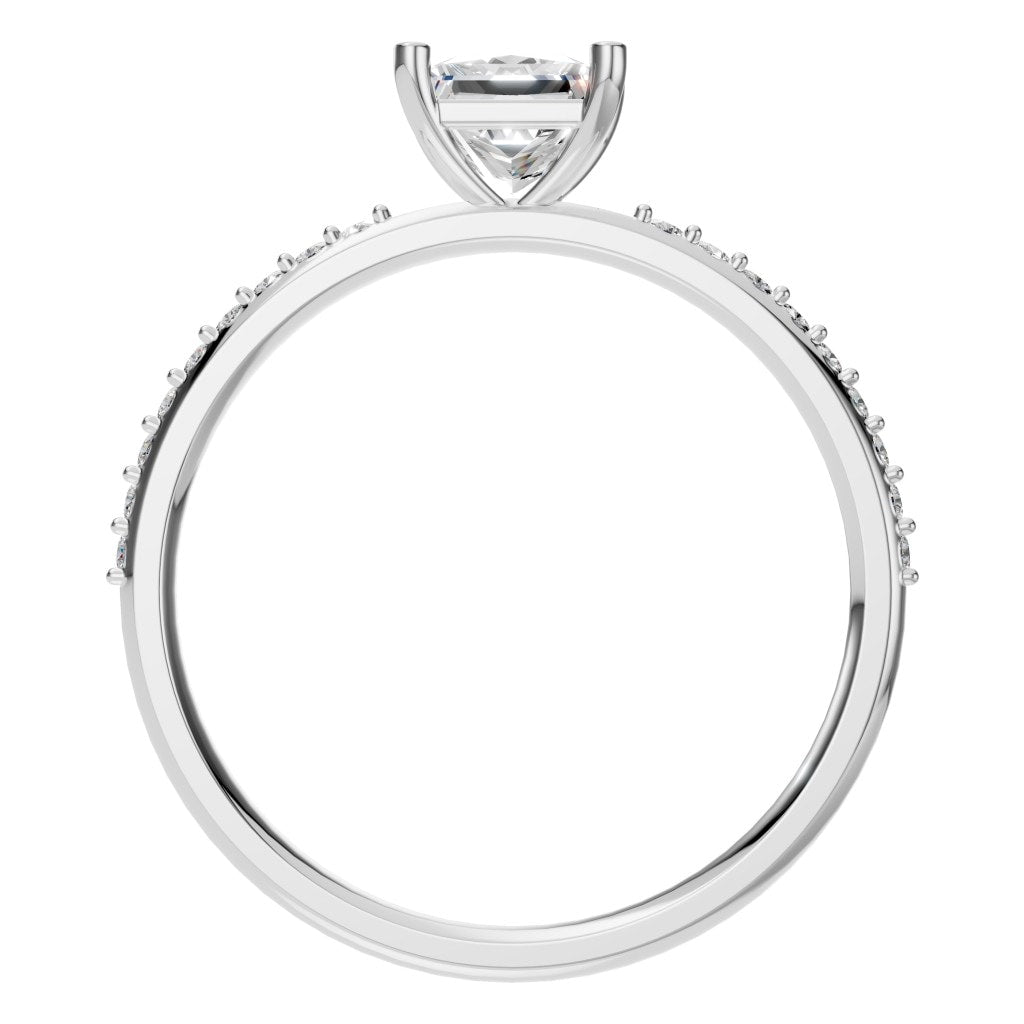 RI-6740 White Gold Ring SET - Top View