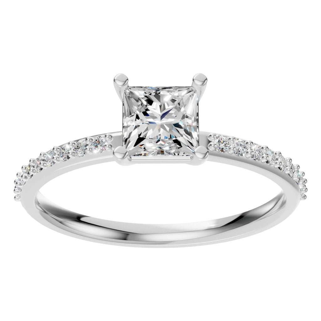 RI-6740 White Gold Ring SET - Front View