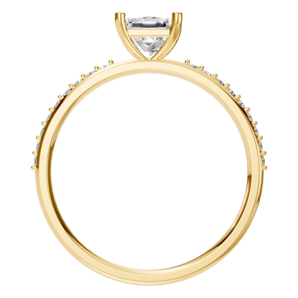 RI-6740 Yellow Gold Ring SET - Top View
