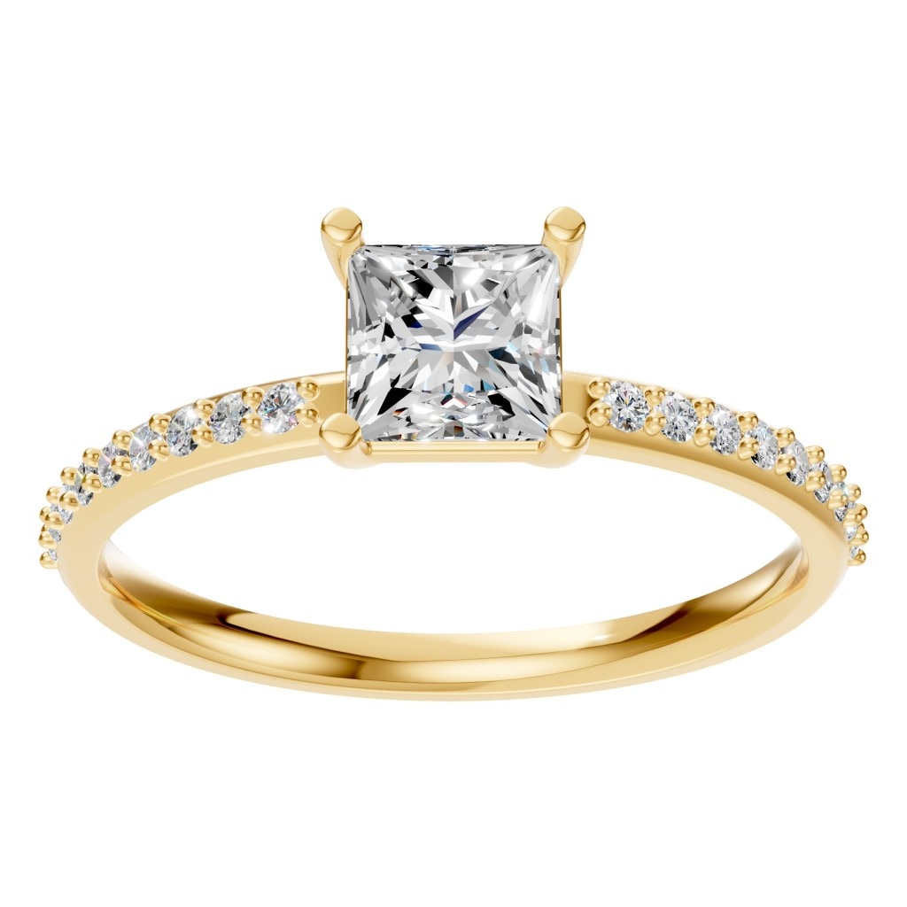 RI-6740 Yellow Gold Ring SET - Front View