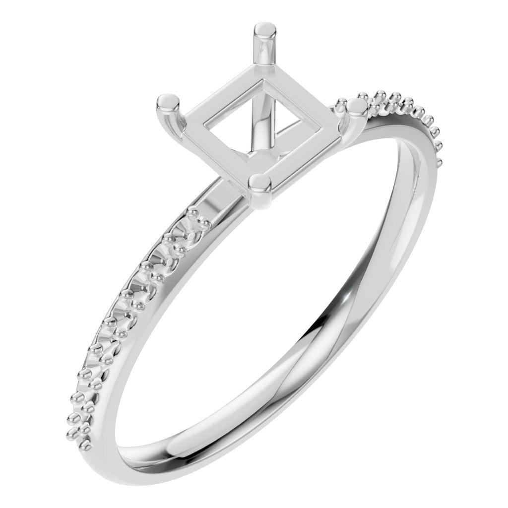 RI-6740 White Gold Ring UNSET - Main View