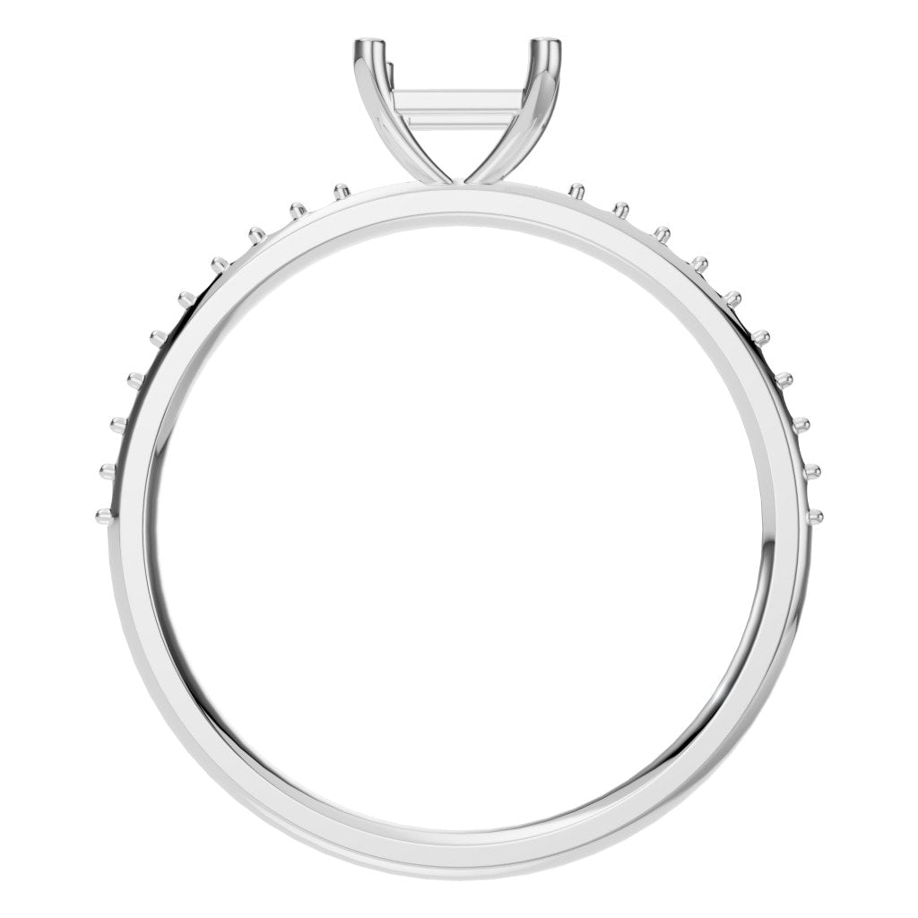 RI-6740 White Gold Ring UNSET - Top View