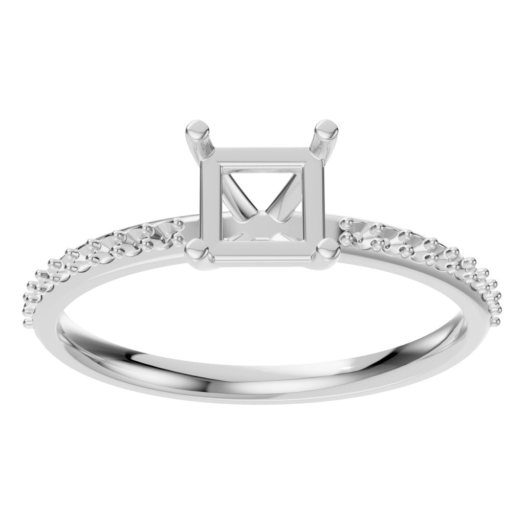 RI-6740 White Gold Ring UNSET - Front View