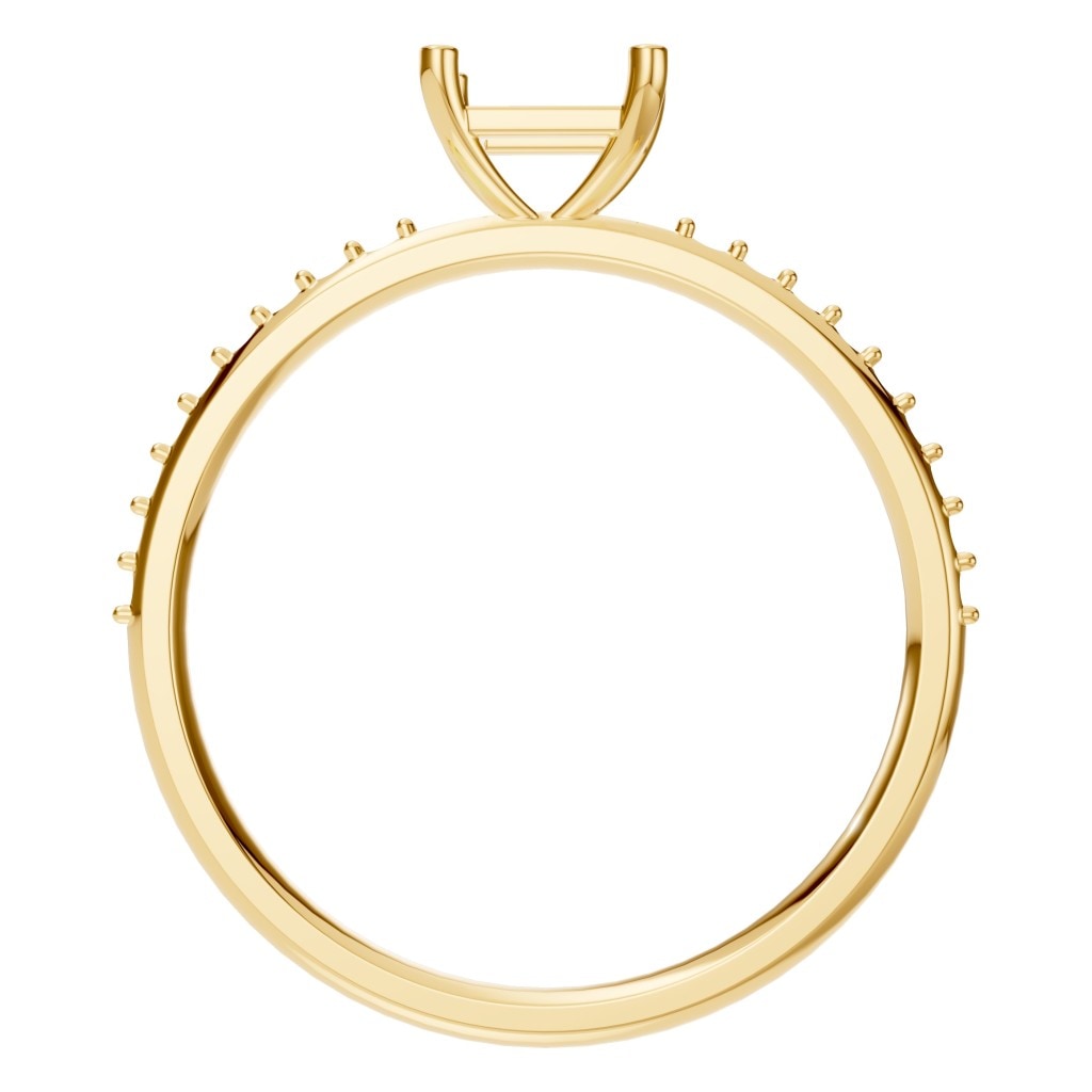 RI-6740 Yellow Gold Ring UNSET - Top View