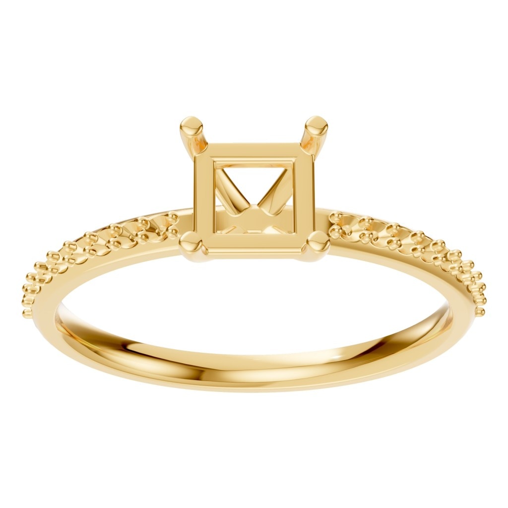 RI-6740 Yellow Gold Ring UNSET - Front View