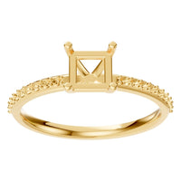 RI-6740 Yellow Gold Ring UNSET - Front View