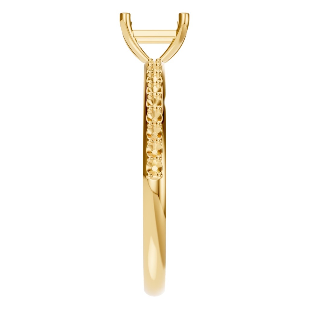 RI-6740 Yellow Gold Ring UNSET - Side View