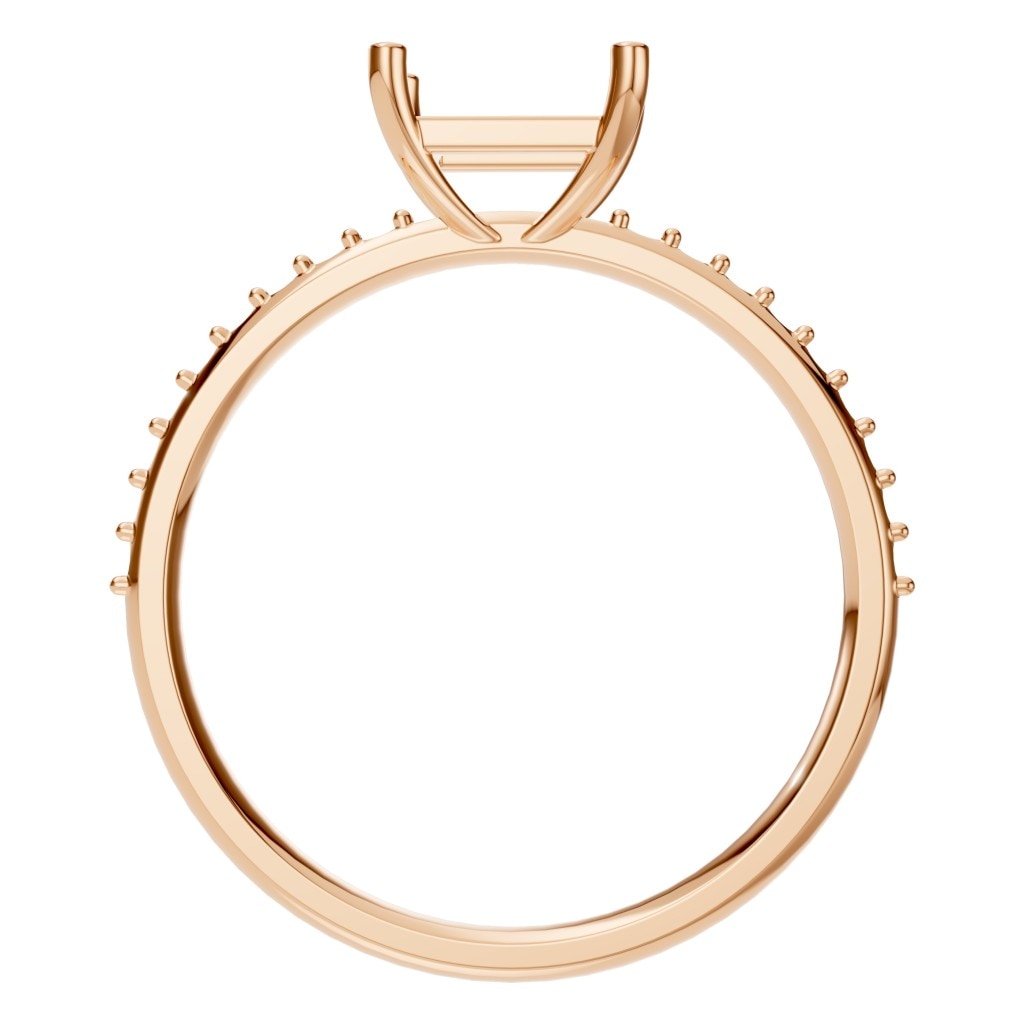 RI-6740 Rose Gold Ring UNSET - Top View