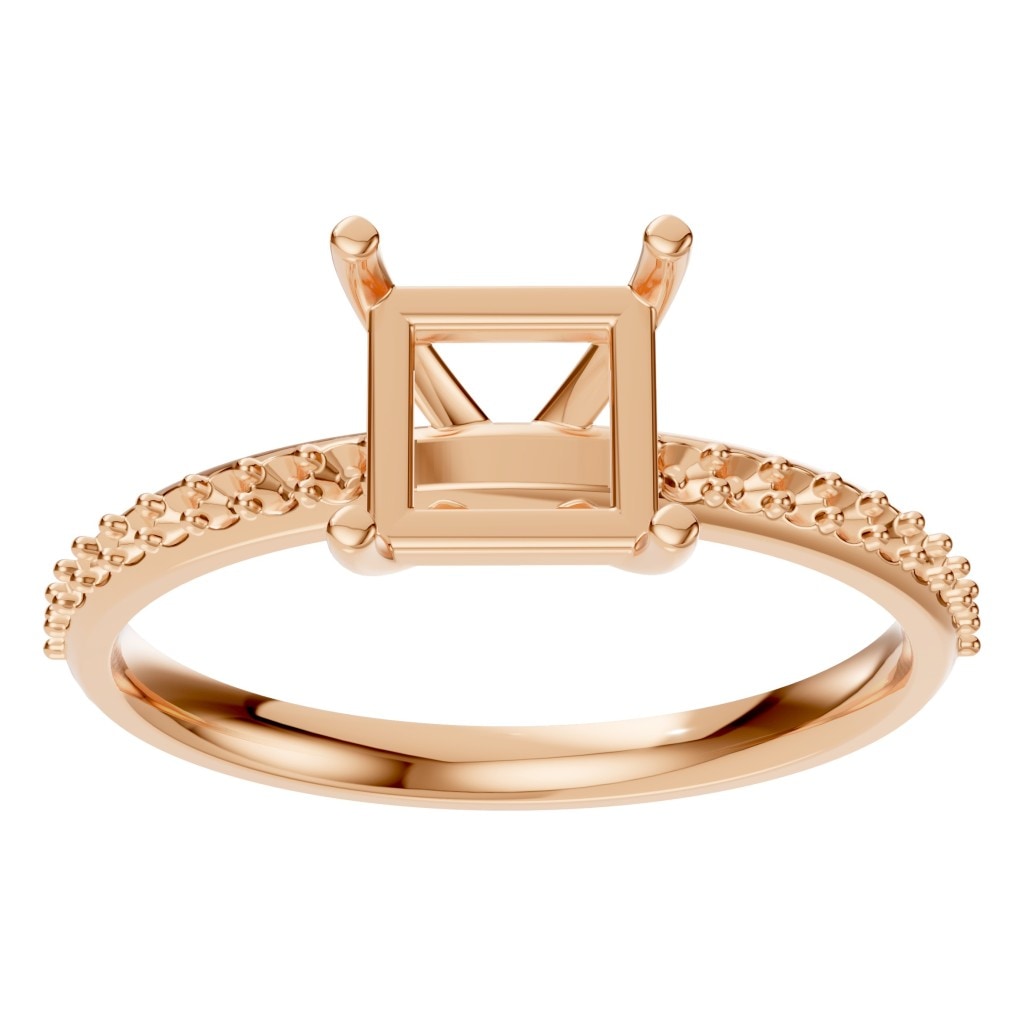 RI-6740 Rose Gold Ring UNSET - Front View