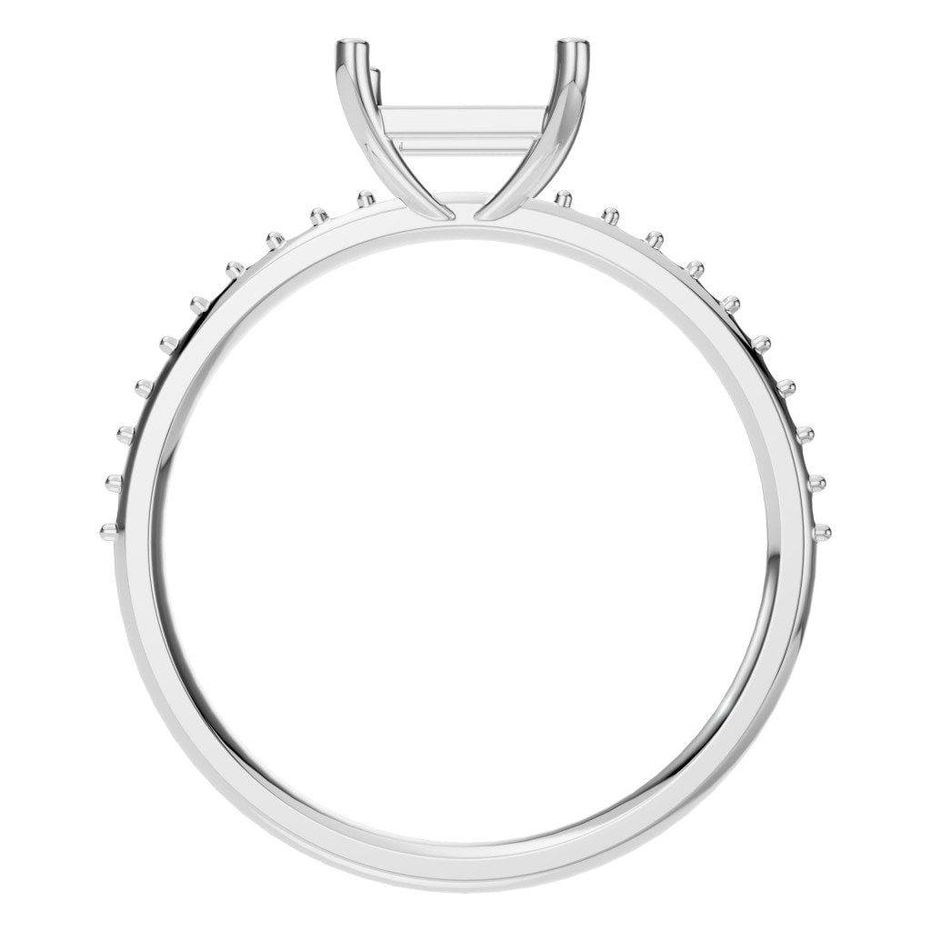 RI-6740 White Gold Ring UNSET - Top View