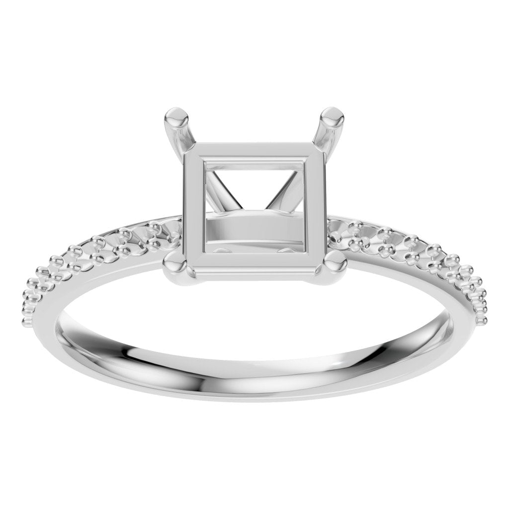 RI-6740 White Gold Ring UNSET - Front View