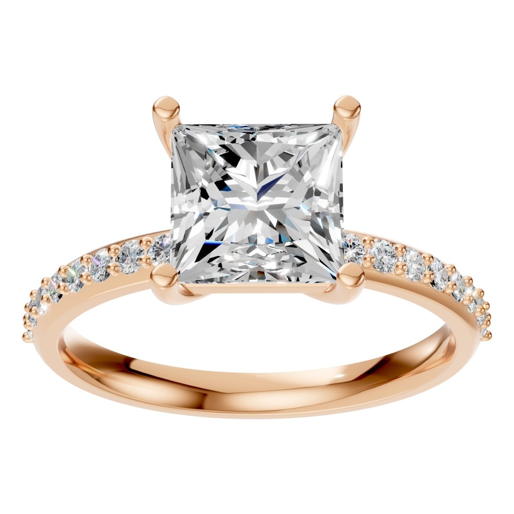 RI-6740 Rose Gold Ring SET - Front View